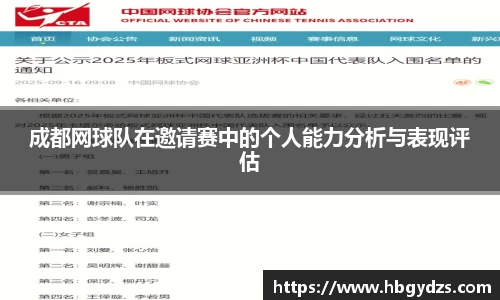 成都网球队在邀请赛中的个人能力分析与表现评估